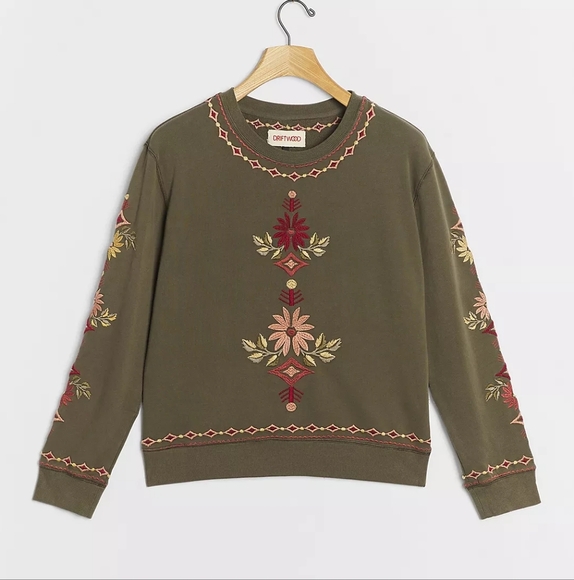 Driftwood Teddie Embroidered Sweatshirt - Picture 1 of 9